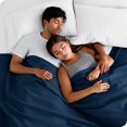 thumbnail image 4 of Bare Home Polar Fleece Bed Blanket - Lightweight - Premium Fleece - Double/Queen, Dark Blue, 4 of 7