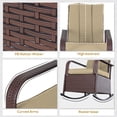 thumbnail image 4 of Outsunny Wicker Rocking Chair with Cushion Adjustable Footrest Khaki, 4 of 5