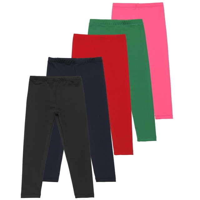 QIPOPIQ girls Leggings 5 Pack Clearance
