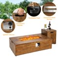 thumbnail image 4 of Patiojoy 2-Piece 48" Propane Fire Pit Table Rectangular 50,000 BTU w/20 Gallon Tank Side Table for Courtyard Balcony Garden, 4 of 7