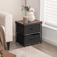 thumbnail image 4 of Gymax 2 Pcs Table de Chevet en Tissu 2 Tiroirs Table de Nuit Petite Commode Chambre Salon, 4 of 10