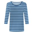 thumbnail image 3 of Hauts pour Femmes Chemises Mi-Longues Manches Trois Quarts Chemises Graphiques T-Shirts T-Shirts Décontractés Hauts Tunique à Col Rond Femmes Haut Chemises à Manches Longues Course Chemise à Manches Longues Femmes Courte Femmes Ample, 3 of 3