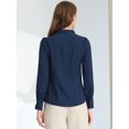 thumbnail image 4 of INSPIRE CHIC Chemises à Manches Longues pour Femmes avec Col Montant et Boutons, 4 of 5