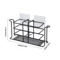 thumbnail image 3 of Wall Mounted Toothbrush Storage Rack Non Perforated Bathroom Toothbrush Holders Storage Mouthwash Cup Set Cup Holders, 3 of 6
