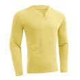 thumbnail image 1 of Birdeem Mens Fashion Casual Pullover Solid Color Splice Long Sleeve V-Neck Blouses, 1 of 8