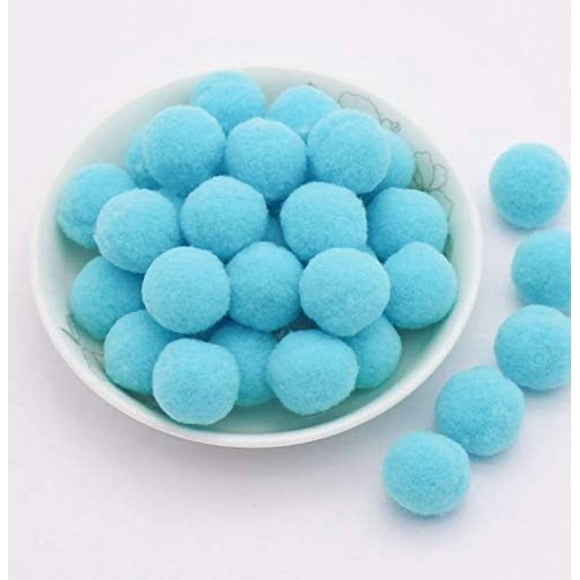 Boules à Pompons Artisanales 1,5 Po Pompons 50 Pcs (Taille de Pompon : 1,5 Pouces, Aqua