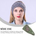 thumbnail image 3 of fastboy Crochet Headbands Winter Leaves Pattern with Rhinestones Elastic Head Protector Wide Warm Chunky Hair Accessories for Girls Pickle Green, 3 of 5