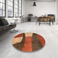 thumbnail image 3 of Ahgly Company Tapis d'Intérieur Carrés Abstraits Rouges Abstraits pour Aire, 6 Pieds Carré, 3 of 6