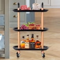 thumbnail image 4 of 3 Tier Rolling Storage Cart with Wheels, Rolling Utility Kitchen Cart and Service Trolley Cart Shelf - SortWise, 4 of 8