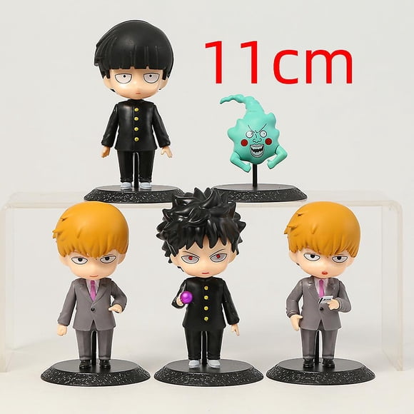 Ensemble de 5 Pcs Mob Psycho 100 Shigeo Ritsu Kageyama Reigen Arataka Figurines de Collection Jouets Modèles Poupées Version Q-SHUNJING
