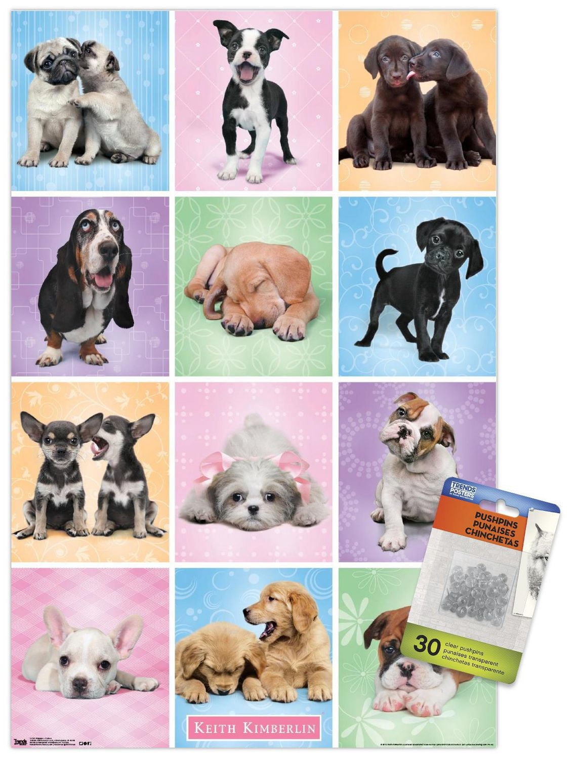 Keith Kimberlin - Puppies - Cuties Grid Wall Poster