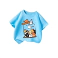 thumbnail image 4 of HNMKIU T-Shirt d'Été Décontracté pour Filles avec Mignon Imprimé Graphique Col Rond Manches Courtes T-Shirt Confortable pour Enfants Bleu,11-12ans, 4 of 4