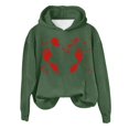 thumbnail image 4 of WEAIXIMIUNG Sweat à Rayures pour Femmes Automne et Hiver 2025 Tendance avec Capuche et Imprimé Lettre, 4 of 4