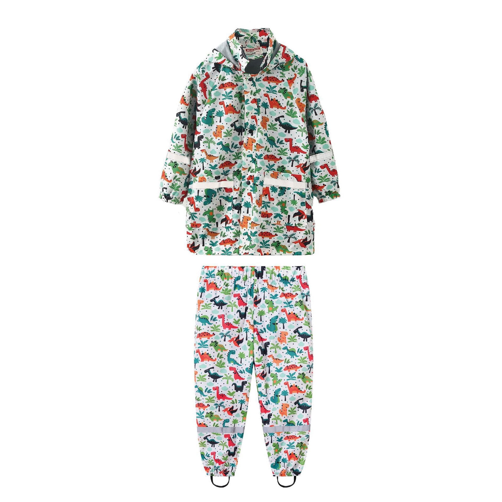 MIASHUI Kids Rain Suit Waterproof Jacket with Pants 2 Pieces Packable Raincoat with Hooded,Green,2-3 Years