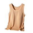 thumbnail image 2 of UPPADA Womens Crewneck Tank Tops Summer Sleeveless Scoop Neck Tees Solid Color Basic Slim Fitted Cami Shirts Womens Tank Tops Camisole Top Built In Bra Adjustable Straps,Prime Membership, 2 of 6