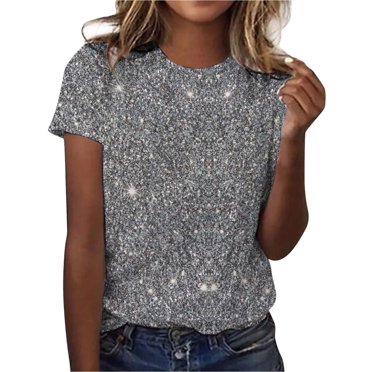 Ketyyh-chn99 Hauts pour Femmes Cadeaux d'Anniversaire pour Femmes T-Shirt à Manches Longues Extensible Col Rond Côtelé Ajusté Décontracté Basique Gris,L