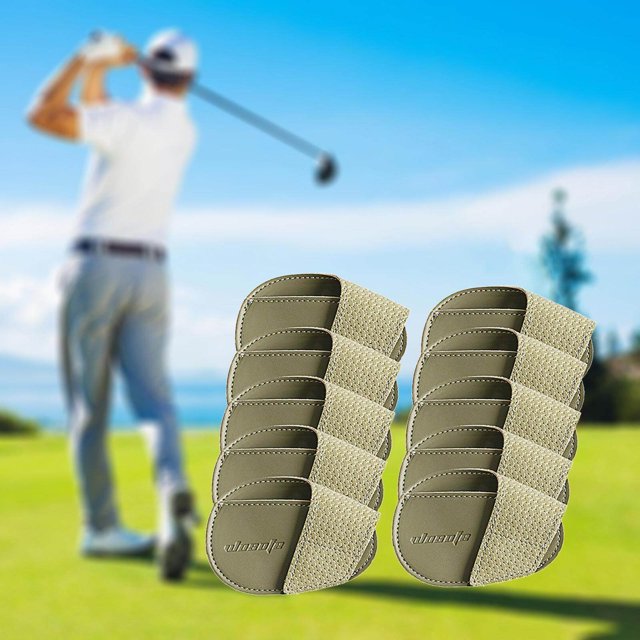 fastboy Golf Head Covers PU Portable Protector for Athlete Travel Golf Training Green Large