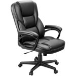 Homall chaise de bureau haute arrière en cuir de Faux avec support Lombar, Noir