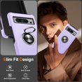 thumbnail image 5 of KOMI for Google Pixel 8 Pro Case, Slim Tough Rugged Shockproof Protective Pixel 8 Pro Phone Case with Metal Ring Kickstand for Google 8 Pro Case, Purple, 5 of 5