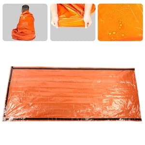 AMONIDA Sac de couchage extérieur, sac de couchage d'urgence réutilisable à l'extérieur Sac thermique imperméable Survie Camping Voyage Orange,Enveloppe sac de couchage
