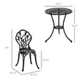 thumbnail image 3 of Outsunny 3 Pieces Patio Bistro Set for Balcony, Black, 3 of 10
