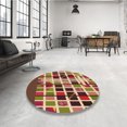 thumbnail image 4 of Ahgly Company Tapis de Zone Carré Transitionnel Lavable en Machine Rouge Brique, 7 Pieds Carré, 4 of 7