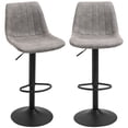 thumbnail image 1 of HOMCOM Tabourets de Bar Réglables, Ensemble de 2, Tabourets de Bar Pivotants en Leathaire avec Dossier, 1 of 10