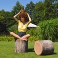 thumbnail image 4 of Delsit Lightweight Woody Tree Trunk Looking Outdoor Indoor Pouffe Ottoman, 4 of 7