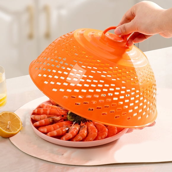 PP Food Cover, 9.84x9.84x4.72 in, Mesh Dome Tent for Dining Table, Reusable Splatter Guard, Keep Food Fresh, Also Use as Washing Basket for Kitchen