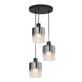 thumbnail image 1 of Artika Haze Modern 3-Light Pendant Light Smoke Gradient Black Glass, 1 of 7