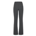 thumbnail image 4 of CFLVAEK Womens Office Flare Pants Casual Tummy Control Drawstring Waisted Slacks with Pocket Solid Color Work Straight Pant Casual Tall Lenth Business TrousersDark Gray L, 4 of 5