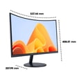 thumbnail image 3 of KOORUI 24 inch Curved Monitor, Full HD 1080P Curved Computer Monitor, 100Hz 1500R PC Screen, T&Uuml;V Rheinland Certified, HDMI VGA, Tilt Adjustment,, 3 of 8