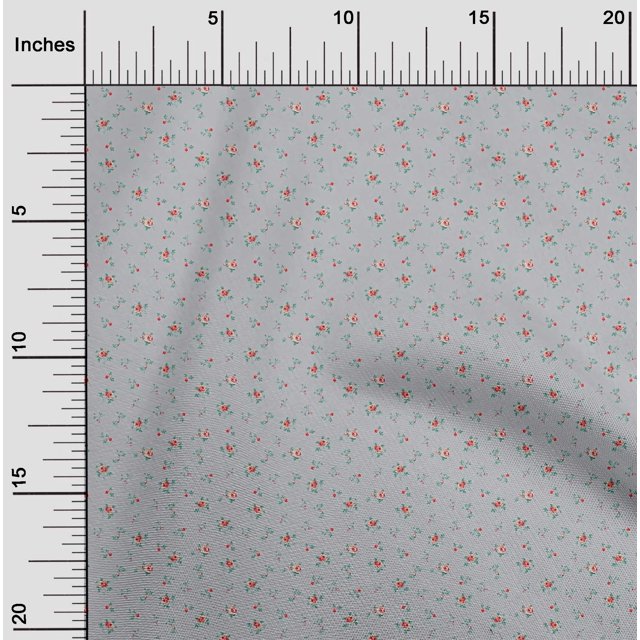 oneOone Georgette Viscose Fabric Leaves & Rose Flower Print Sewing Fabric BTY 42 Inch Wide