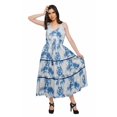 thumbnail image 2 of Moomaya Robe Longue Maxi pour Femmes en Coton Imprimé à Bretelles Spaghetti et Col en V, 2 of 6