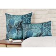 thumbnail image 2 of VargottamSquare Pillow Cover - Decorative Pillow Covers24x24 Inches,PrintedTeal BlueThemePillowcase, DecorativeSquareCushionCovers, 2 of 6