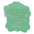 thumbnail image 1 of Inkdotpot Pack Of 50 Merry Christmas & Happy Text Paper Tags DIY Craft Bracket Shape Real Rose Gold Foil Hang Tags, 1 of 7