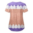 thumbnail image 3 of DPTALR Women's Short Sleeve V-Neck Tops Working Uniform Printing Pocket Blouse Tops, 3 of 3