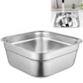 thumbnail image 2 of Stainless Steel Washing Up Bowl, Multi-Purpose Dish Tub for Sink, Large Square Container for Kitchen, Vegetable Washing Basin, Sturdy Dishpan for Home, 2 of 6