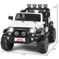 thumbnail image 2 of Costway 12V Kids Ride On Car 2 Seater Truck RC Electric Vehicles w/ Storage Room White, 2 of 10