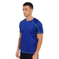 thumbnail image 3 of Yhong Mens Athletic Outfits Workout Tops Outdoor Running Sportswear Solid Color T-shirts Moisture Wicking Tops Royal Blue 6XL, 3 of 7