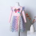 thumbnail image 2 of 2025 Robe Confortable à Manches Longues en Maille à Imprimé Uni Mignonne de Mode pour Tout-Petites Filles Rose, 2 of 9