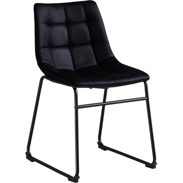 Best Master Furniture Chaise d'Appoint 18" en Simili Cuir Noir (Lot de 2)