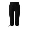 thumbnail image 4 of Birdeem Womens Summer Casual Drawstring Solid Cropped Pants, 4 of 5