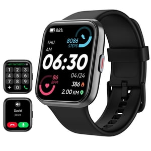 Tensky Smart Watch pour les hommes/femmes Android & iPhone, Alexa Intégrée, 1.8" Touch Screen Fitness Tracker avec Réponse / Faire des appels, 3ATM