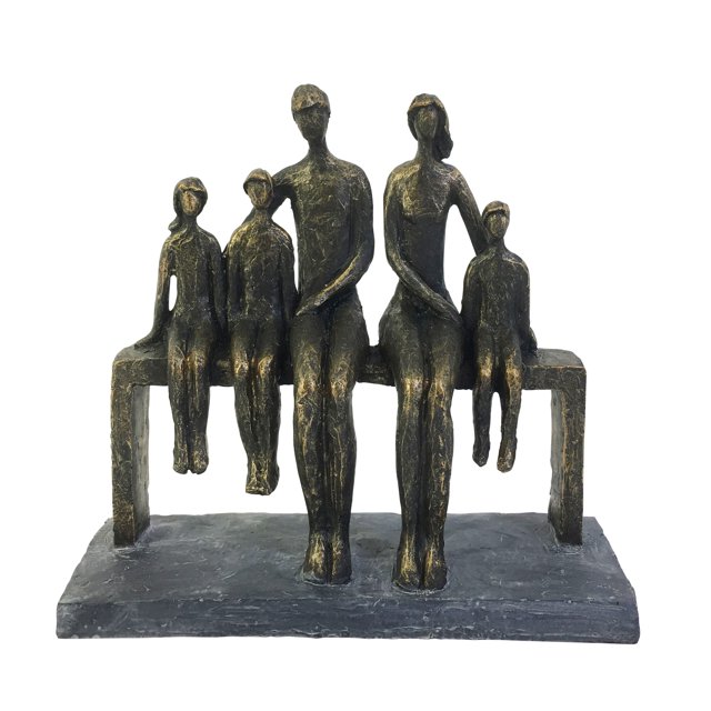 SCULPTURE de Famille en Polyrésine de 10 Po, BRONZE