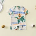 thumbnail image 2 of Splozh Rash Guard Toddler Swimsuit Toddler Boy Swimsuits Zip Up Short Sleeve Bathing Suit Animals Print Rash Guard Swimwear White,2-3 Years, 2 of 6