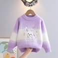 thumbnail image 2 of 2025 Enfants Filles Garçons Motif Col Rond Manches Longues Chandail Décontracté Tricoté Hauts 2-12 Ans Violet, 2 of 7