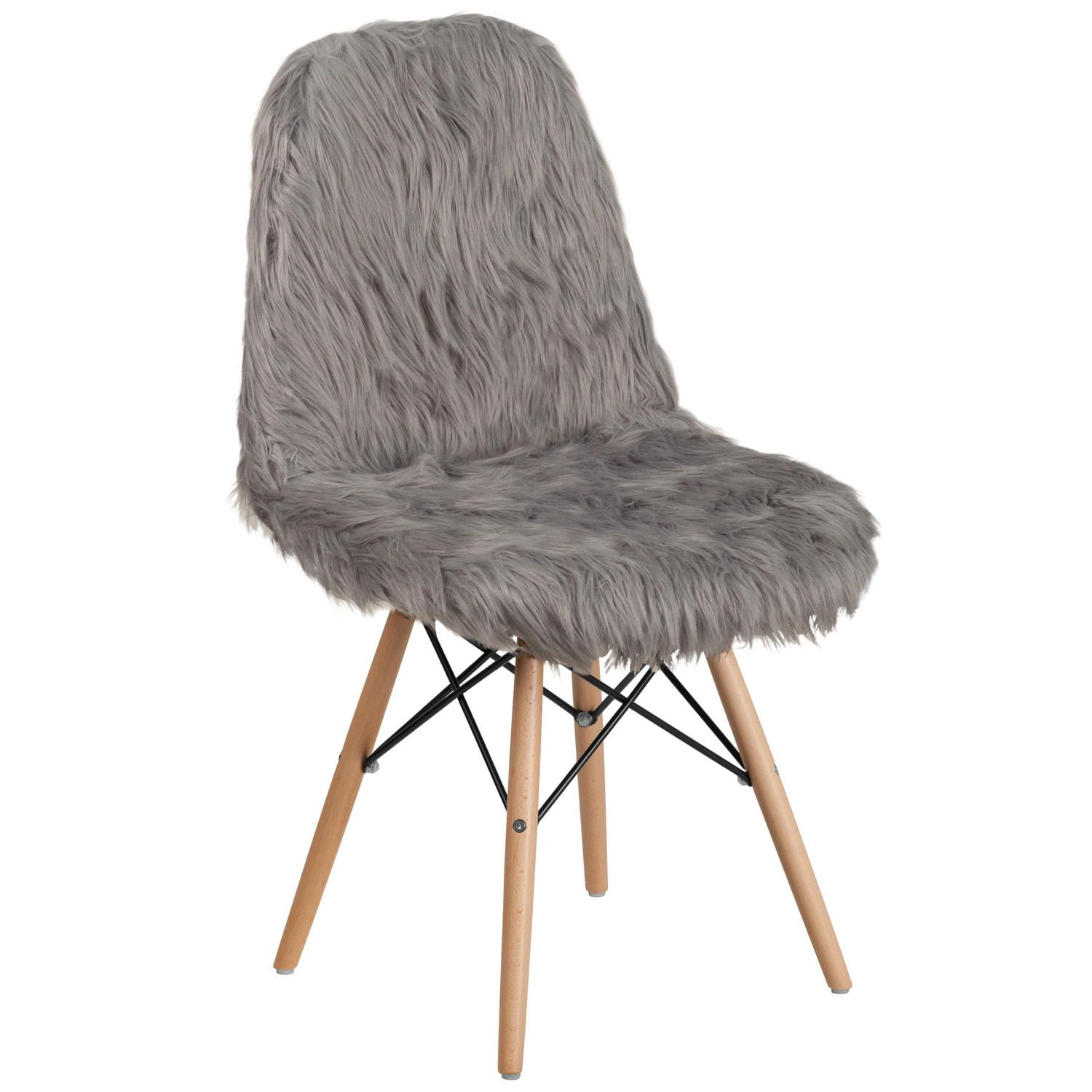 Fauteuil d'appoint en fourrure Shaggy Dog rose chaud