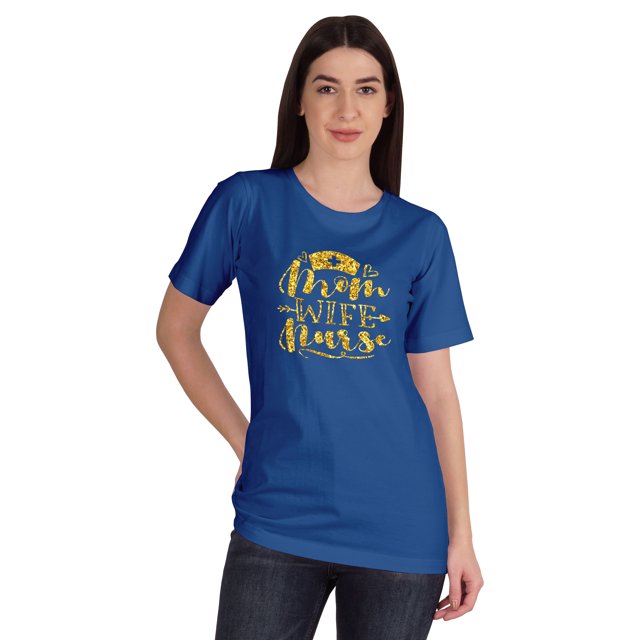 Inkmeso T-shirt Maman Épouse Infirmière Hauts pour Femmes T-shirt Graphique à Col Rond