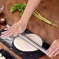 thumbnail image 4 of CaiYueKe Stainless Steel Rolling Pin Non Stick Dough Roller Kitchen Baking Tool Pastry Making Utensil for Pizza Pie Cookies Home Restaurant Use, 4 of 8